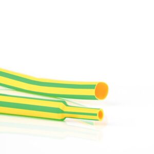GUAINA TERMORESTRINGENTE 2:1 GIALLO VERDE 135°C, parete sottile, Autoestinguente, Omologata UL e MIL-SPEC Industria Militare.