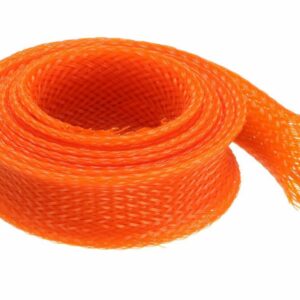 Guaina Poliestere Espandibile trecciata a rete espandibile per cavi, Arancione, Industria Automotive Veicoli Elettrici EV Hybrid.