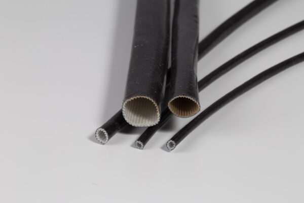 TVE NERO - Tubo Guaina Isolante Vetro Silicone Alte Temperature, protezione 4000V 260°C, Omologato UL, vendita al metro.