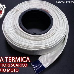 BENDA TERMICA TUBOLARE in Fibra - Made in Italy - PER COLLETTORI, MARMITTE, OVERPIPE, DOWNPIPE. LARGHEZZA PIATTA 50MM